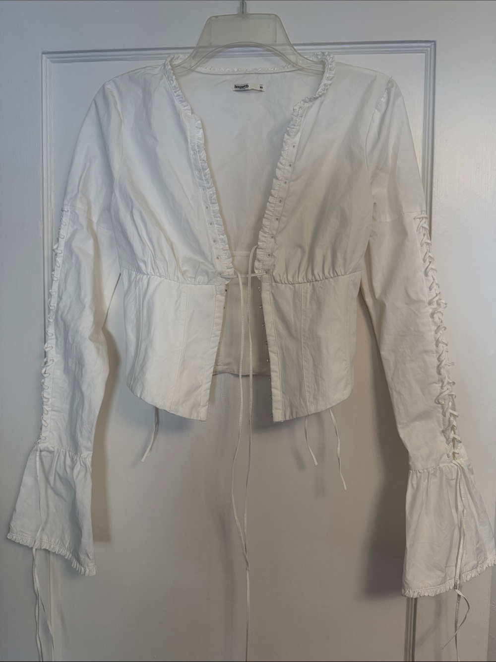 House of CB White Ruffled Long-SleeveTop